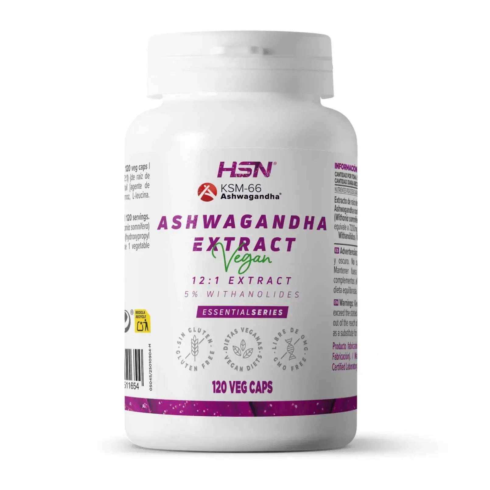 Extracto de Ashwagandha KSM-66® (12:1) 300mg - 120 VEG CAPS